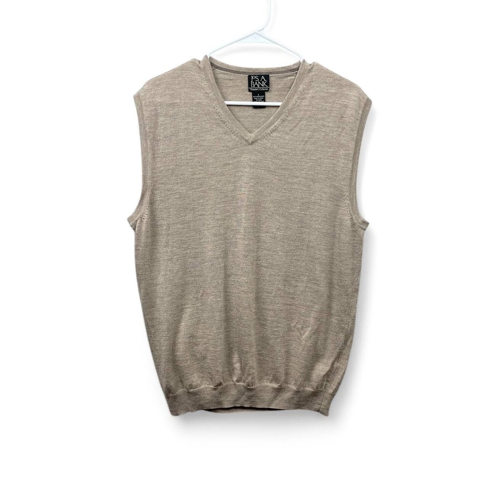 Jos A Bank‎ 90s Preppy Merino Wool Sweater Vest Men Large Academia Old Money